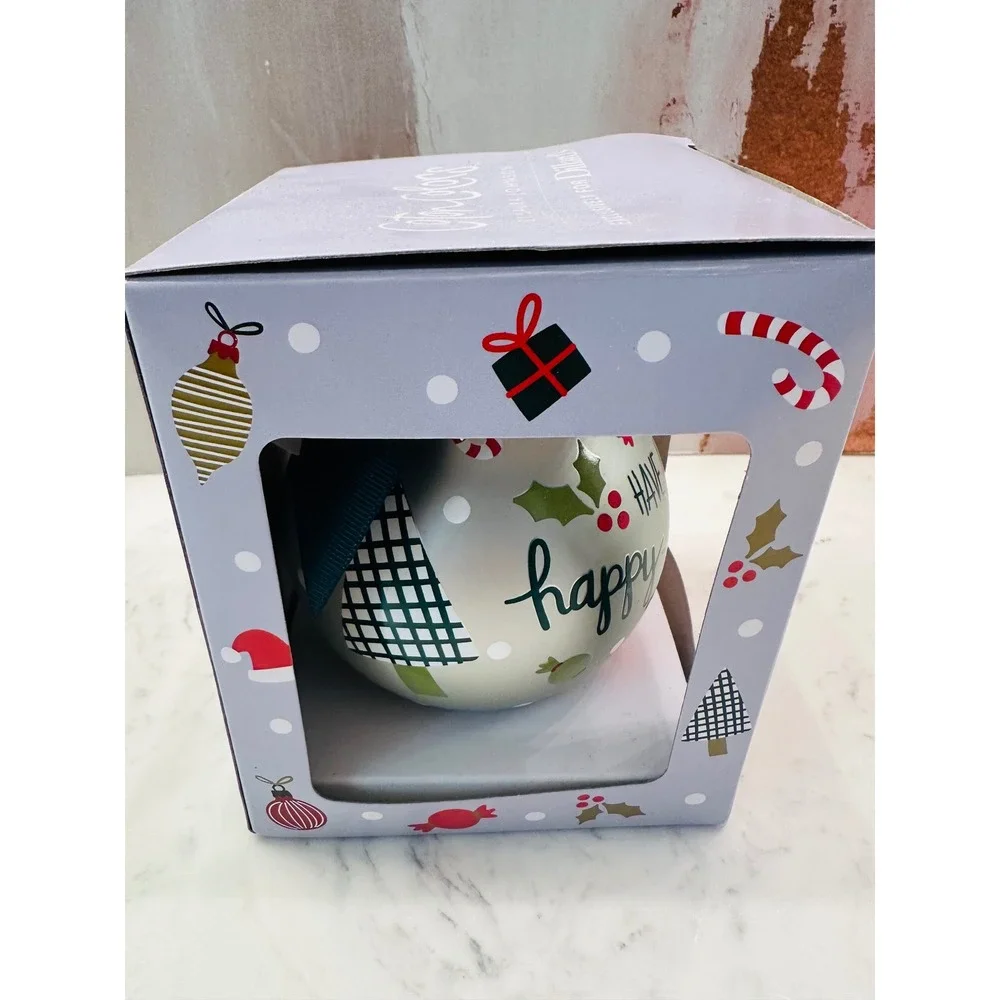 Coton Colors Have A‎ Happy Holiday Glass Ornament Christmas Gift Collectible